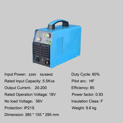 DC MOSFET Inverter 200A TIG-250 Tig Welder για συγκόλληση από ανοξείδωτο και αλουμίνιο 220V 18V 18