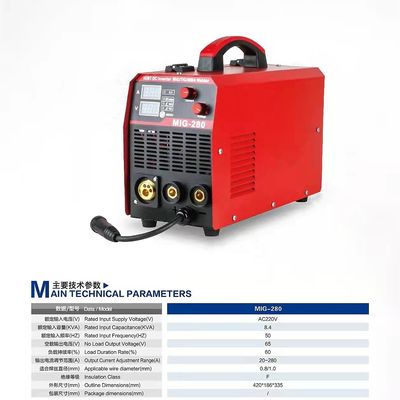 Πολυλειτουργία IGBT Inverter ARC Welders MIG280 για χάλυβα άνθρακα και ανοξείδωτο χάλυβα
