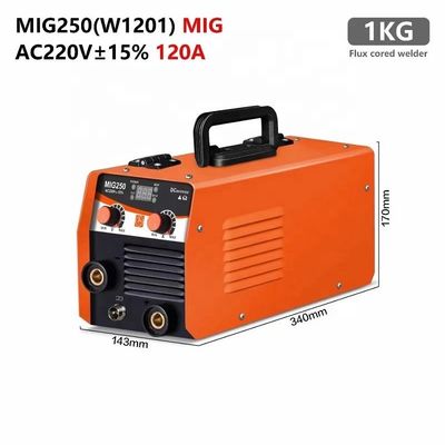 1kg Φύκτης Coreed Wire Mini Inverter Χωρίς αέριο αυτοπροστατευτική ασπίδα 120A Μικρό MIG συγκόλληση μηχανή συγκόλλησης 220v MIG250